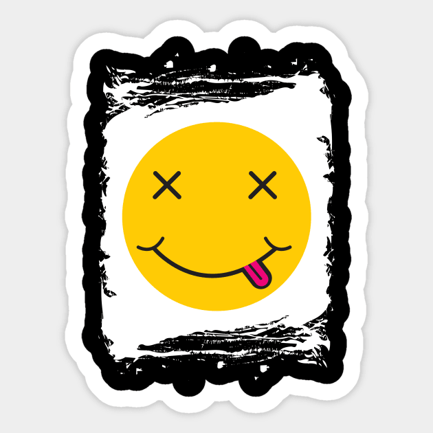 smiling face tee- best funny tshirt - funny shirts for men - funny shirts for women Sticker by Sezoman